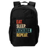 Eat Sleep Kickbox Repeat Retro Vintage Kickboxing Daily Commute Backpack