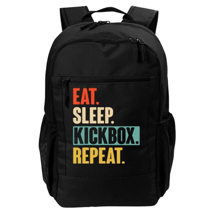 Eat Sleep Kickbox Repeat Retro Vintage Kickboxing Daily Commute Backpack