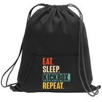 Eat Sleep Kickbox Repeat Retro Vintage Kickboxing Sweatshirt Cinch Pack Bag