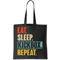 Eat Sleep Kickbox Repeat Retro Vintage Kickboxing Tote Bag