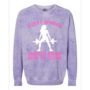 Every Should Know How To Clean Workout Gym Gift Colorblast Crewneck Sweatshirt