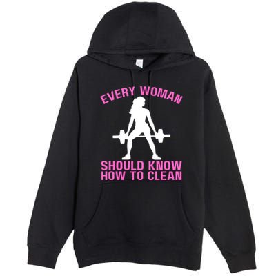 Every Should Know How To Clean Workout Gym Gift Premium Pullover Hoodie