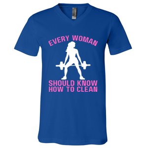 Every Should Know How To Clean Workout Gym Gift V-Neck T-Shirt