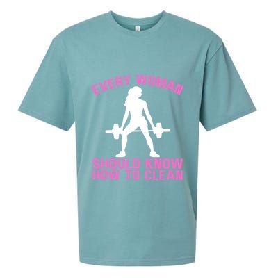 Every Should Know How To Clean Workout Gym Gift Sueded Cloud Jersey T-Shirt