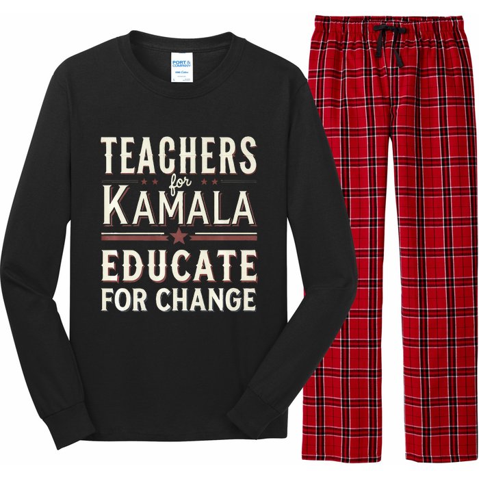 Educators Support Kamala Harris Education Teacher Harris Long Sleeve Pajama Set