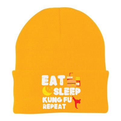 Eat Sleep Kung Fu Repeat Funny Wushu Martial Arts Lover Gift Great Gift Knit Cap Winter Beanie