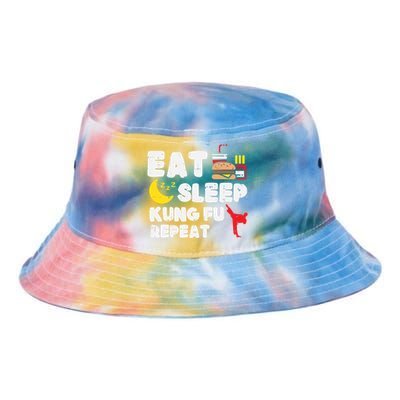 Eat Sleep Kung Fu Repeat Funny Wushu Martial Arts Lover Gift Great Gift Tie Dye Newport Bucket Hat