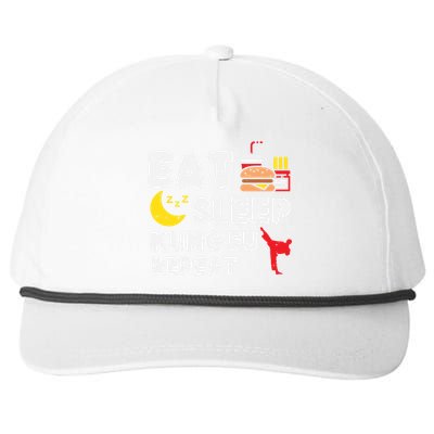 Eat Sleep Kung Fu Repeat Funny Wushu Martial Arts Lover Gift Great Gift Snapback Five-Panel Rope Hat