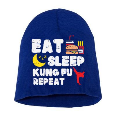 Eat Sleep Kung Fu Repeat Funny Wushu Martial Arts Lover Gift Great Gift Short Acrylic Beanie