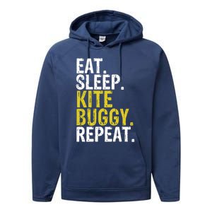 Eat Sleep Kite Buggy Repeat Gift Cute Gift Performance Fleece Hoodie