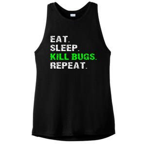 Eat Sleep Kill Bugs Repeat Funny Pest Control Exterminator Ladies PosiCharge Tri-Blend Wicking Tank