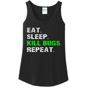 Eat Sleep Kill Bugs Repeat Funny Pest Control Exterminator Ladies Essential Tank