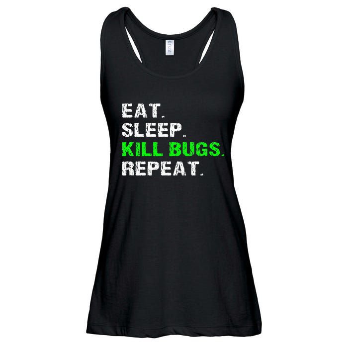 Eat Sleep Kill Bugs Repeat Funny Pest Control Exterminator Ladies Essential Flowy Tank