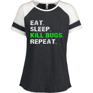 Eat Sleep Kill Bugs Repeat Funny Pest Control Exterminator Enza Ladies Jersey Colorblock Tee