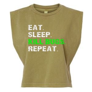 Eat Sleep Kill Bugs Repeat Funny Pest Control Exterminator Garment-Dyed Women's Muscle Tee