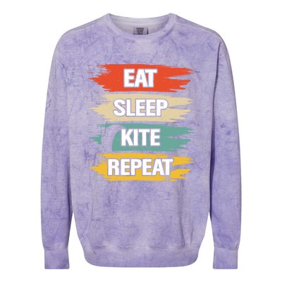 Eat Sleep Kite Repeat Gift Colorblast Crewneck Sweatshirt