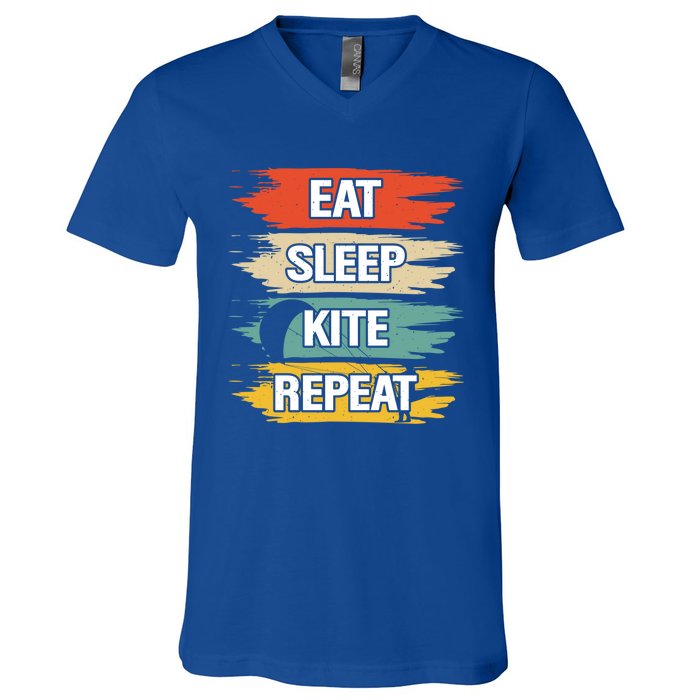 Eat Sleep Kite Repeat Gift V-Neck T-Shirt