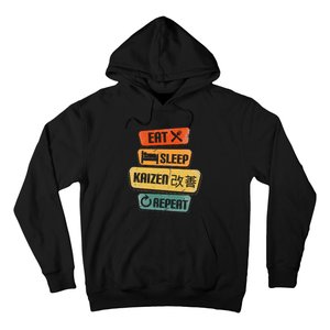 Eat Sleep Kaizen Repeat Funny Japanese Kaizen Hoodie