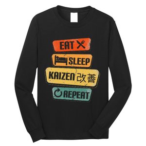 Eat Sleep Kaizen Repeat Funny Japanese Kaizen Long Sleeve Shirt