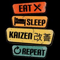 Eat Sleep Kaizen Repeat Funny Japanese Kaizen 7-Panel Snapback Hat