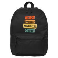 Eat Sleep Kaizen Repeat Funny Japanese Kaizen 16 in Basic Backpack