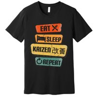 Eat Sleep Kaizen Repeat Funny Japanese Kaizen Premium T-Shirt