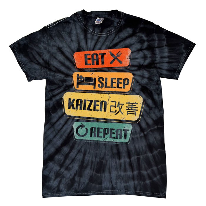 Eat Sleep Kaizen Repeat Funny Japanese Kaizen Tie-Dye T-Shirt