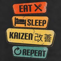 Eat Sleep Kaizen Repeat Funny Japanese Kaizen Trucker Hat