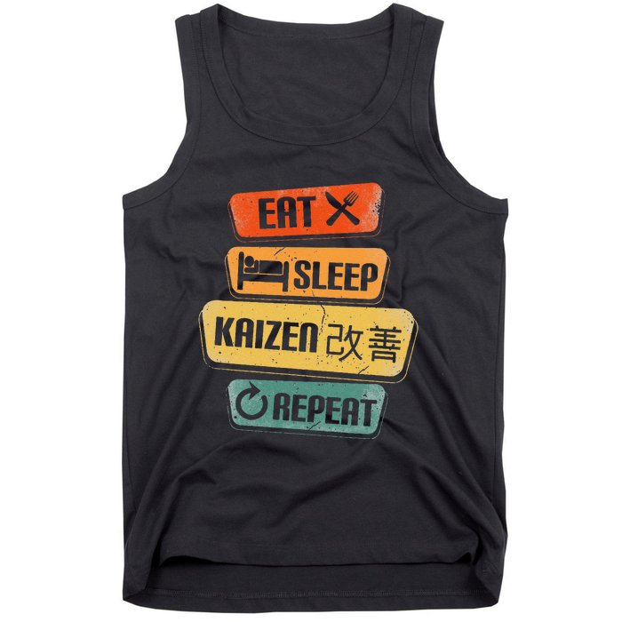 Eat Sleep Kaizen Repeat Funny Japanese Kaizen Tank Top