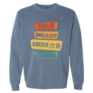 Eat Sleep Kaizen Repeat Funny Japanese Kaizen Garment-Dyed Sweatshirt