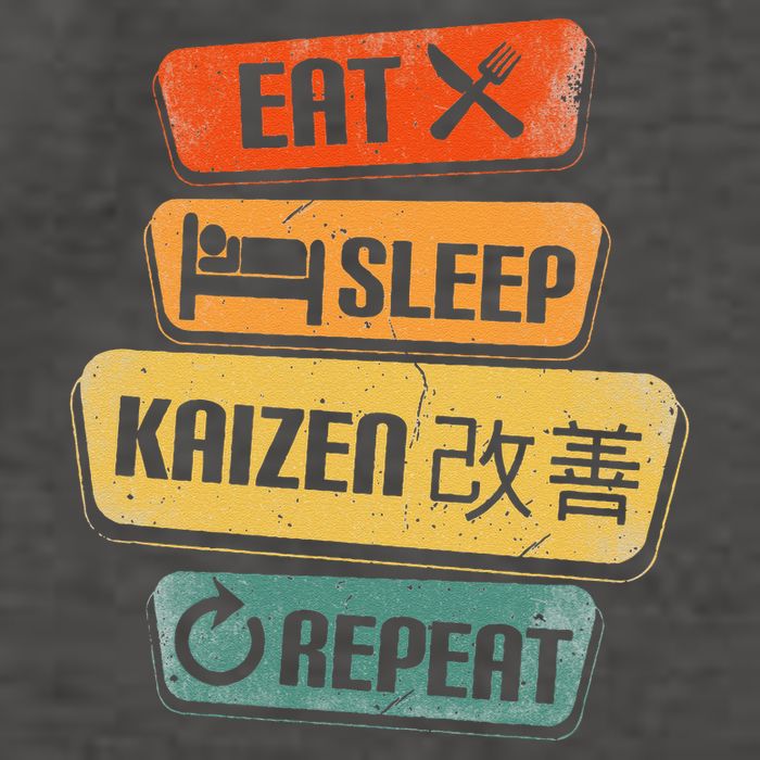Eat Sleep Kaizen Repeat Funny Japanese Kaizen Vector Backpack