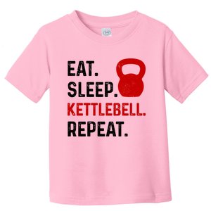 Eat Sleep Kettlebell Repeat Fitness Gym Great Gift Toddler T-Shirt