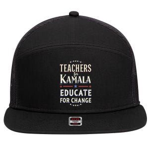 Educators Support Kamala Harris Education Teacher Harris 7 Panel Mesh Trucker Snapback Hat