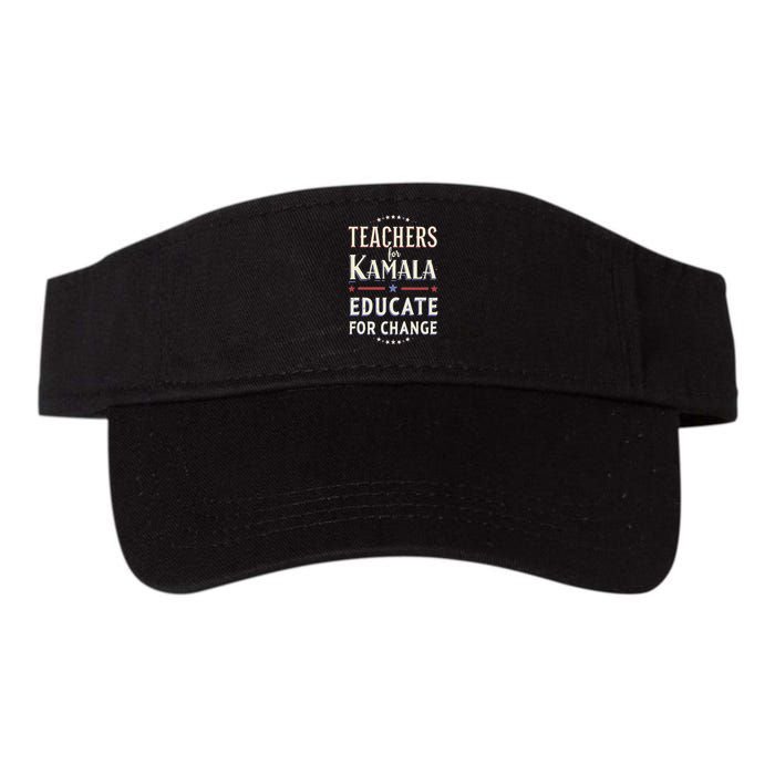 Educators Support Kamala Harris Education Teacher Harris Valucap Bio-Washed Visor