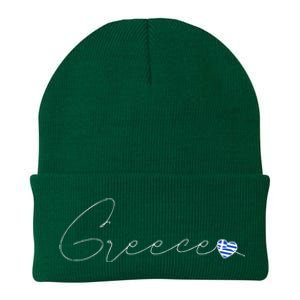 ElláDa Simple Love Greek Flag Heart On Greece Knit Cap Winter Beanie