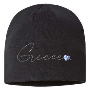 ElláDa Simple Love Greek Flag Heart On Greece Sustainable Beanie