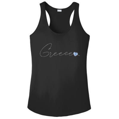 ElláDa Simple Love Greek Flag Heart On Greece Ladies PosiCharge Competitor Racerback Tank