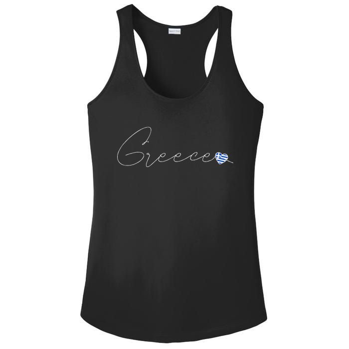 ElláDa Simple Love Greek Flag Heart On Greece Ladies PosiCharge Competitor Racerback Tank