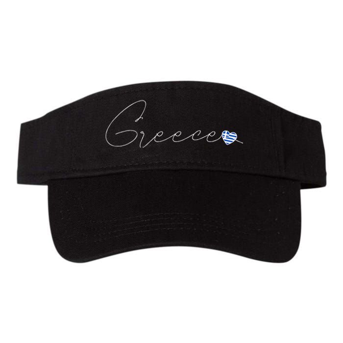 ElláDa Simple Love Greek Flag Heart On Greece Valucap Bio-Washed Visor