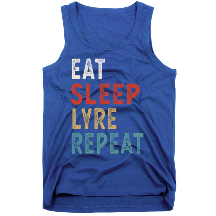 Eat Sleep Lyre Repeat Funny Player Gift Idea Vintage Retro Gift Tank Top