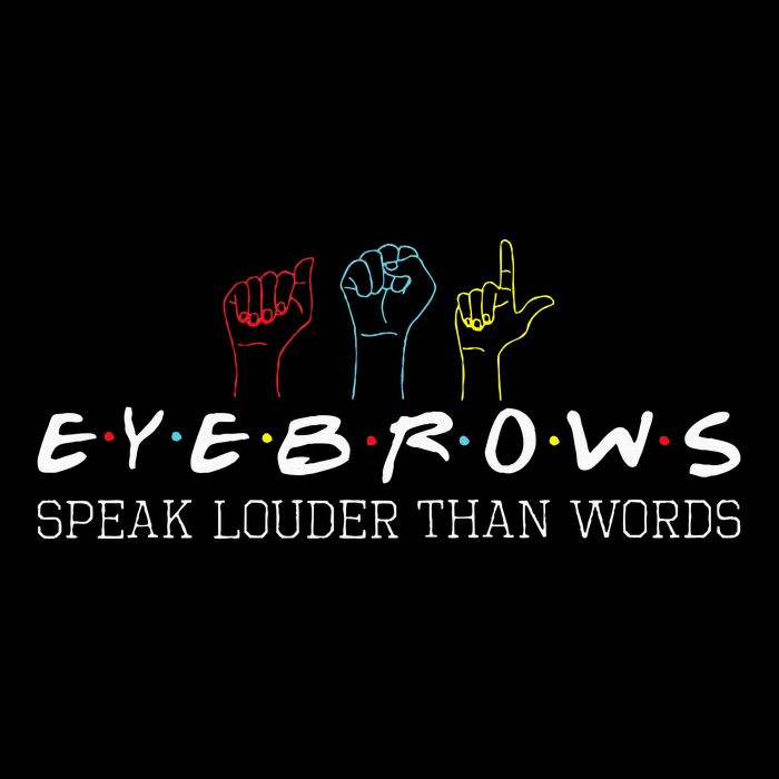 Eyebrows Speak Louder Than Words Asl Interpreter Hand Sign Poster