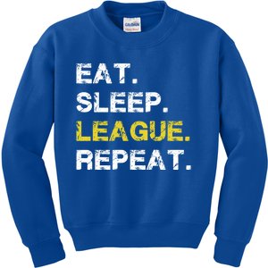 Eat Sleep League Repeat Sports Game Gaming Gift Cool Gift Kids Sweatshirt