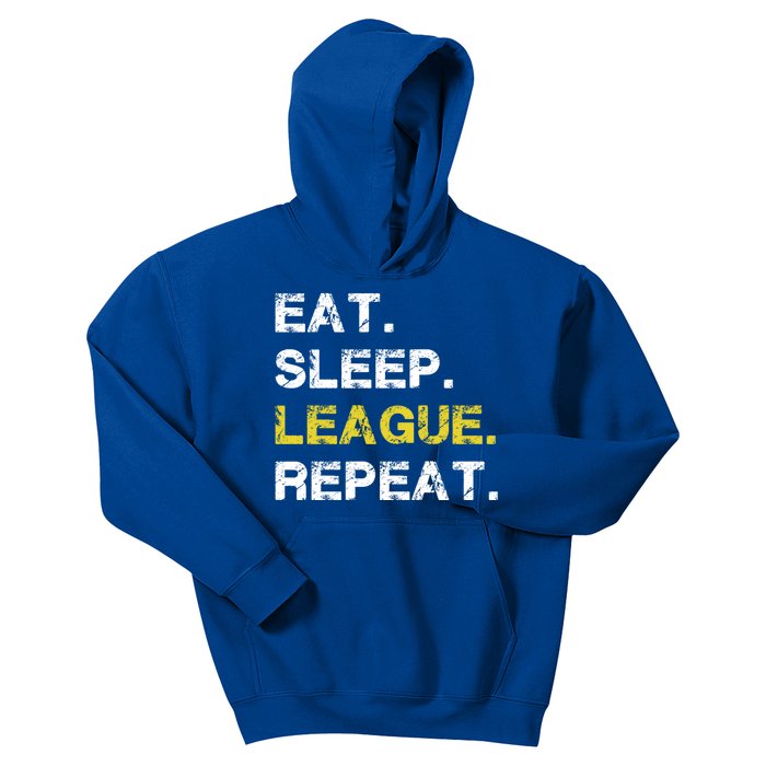 Eat Sleep League Repeat Sports Game Gaming Gift Cool Gift Kids Hoodie