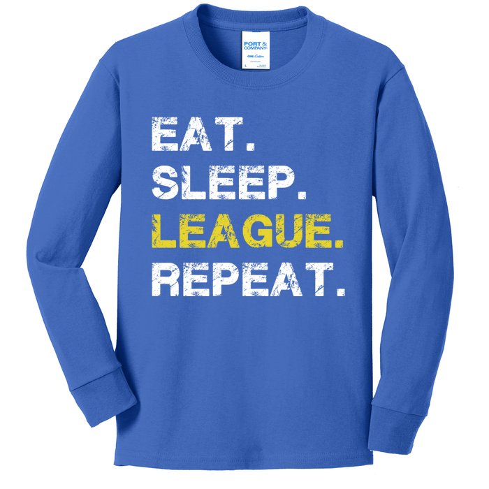 Eat Sleep League Repeat Sports Game Gaming Gift Cool Gift Kids Long Sleeve Shirt