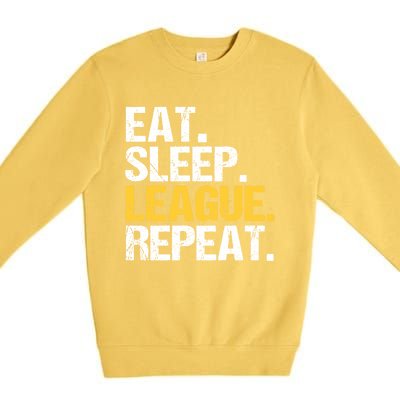 Eat Sleep League Repeat Sports Game Gaming Cute Gift Premium Crewneck Sweatshirt