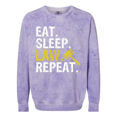 Eat Sleep Law Repeat School Lawyer Gift Colorblast Crewneck Sweatshirt