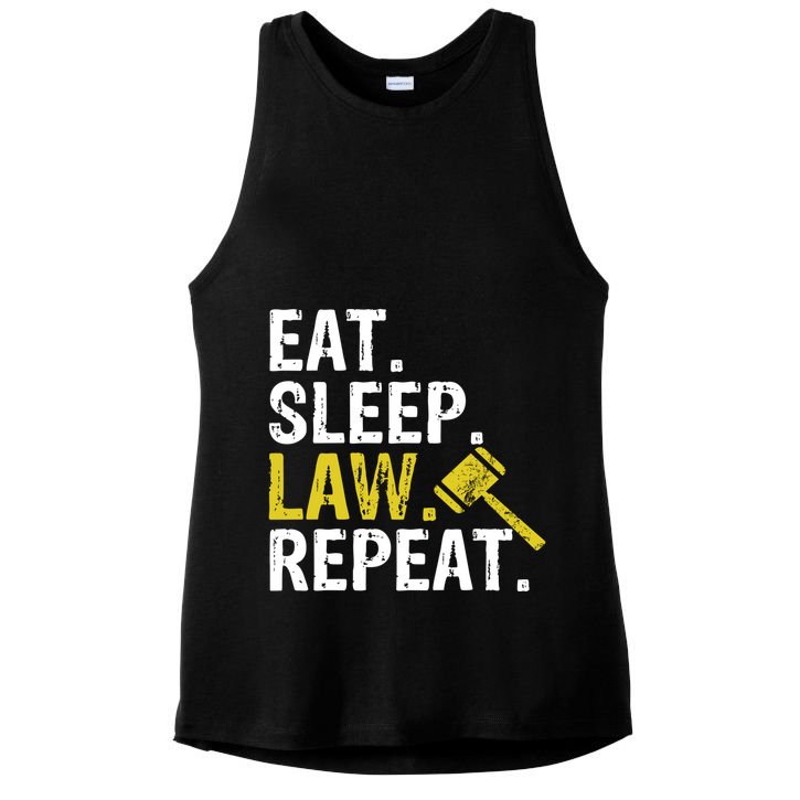 Eat Sleep Law Repeat School Lawyer Gift Ladies PosiCharge Tri-Blend Wicking Tank