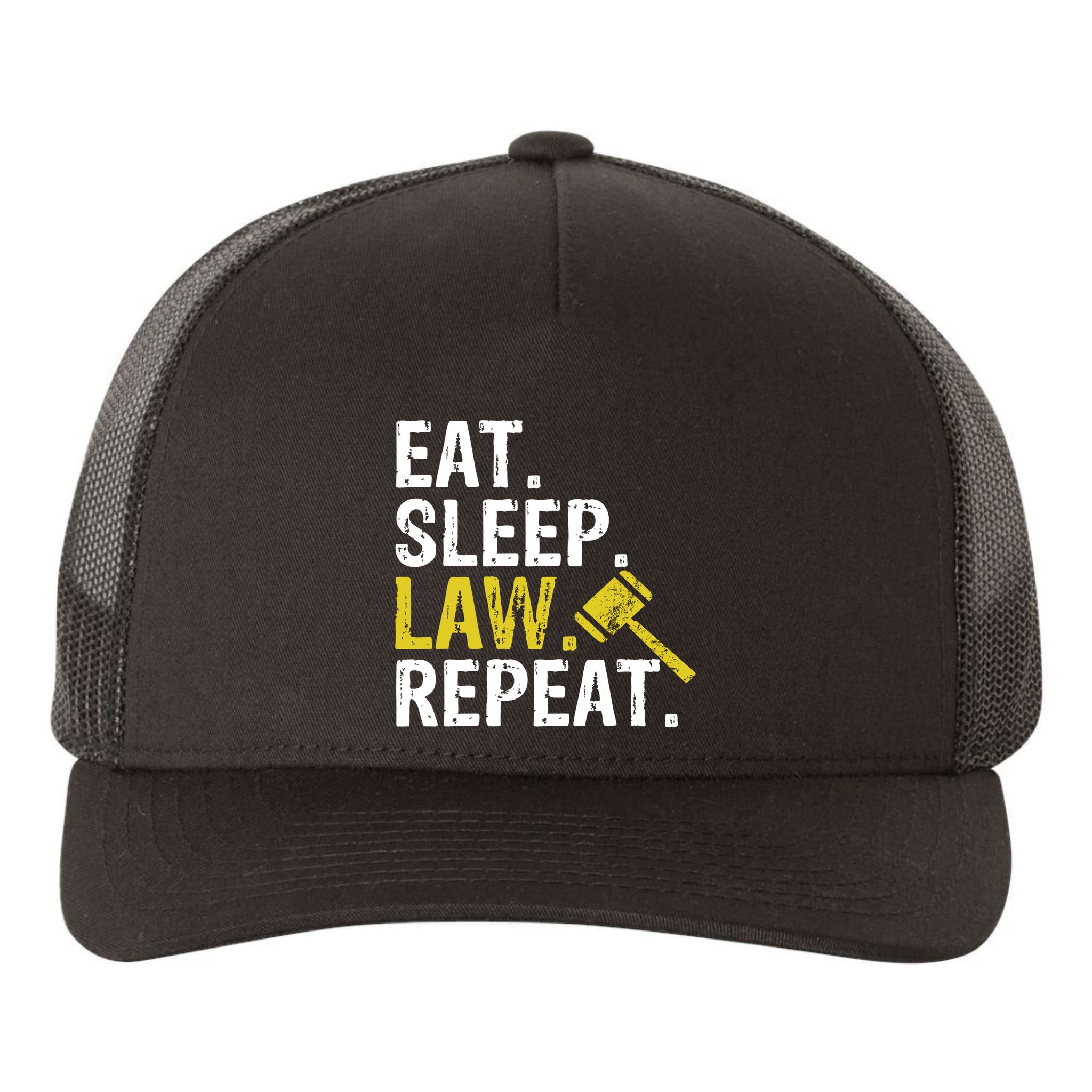 Eat Sleep Law Repeat School Lawyer Gift Yupoong Adult 5-Panel Trucker Hat