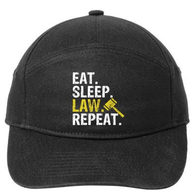 Eat Sleep Law Repeat School Lawyer Gift 7-Panel Snapback Hat