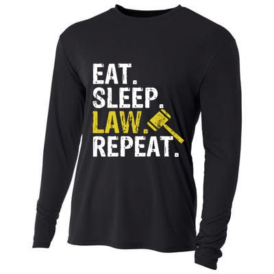 Eat Sleep Law Repeat School Lawyer Gift Cooling Performance Long Sleeve Crew